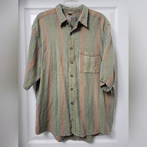 Territory Ahead Button Up Short Sleeve Shirt Textured Bohemian XL X Large EUC